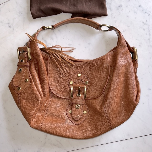 Large Rafe Cognac Leather Hobo Bag - Picture 3 of 14